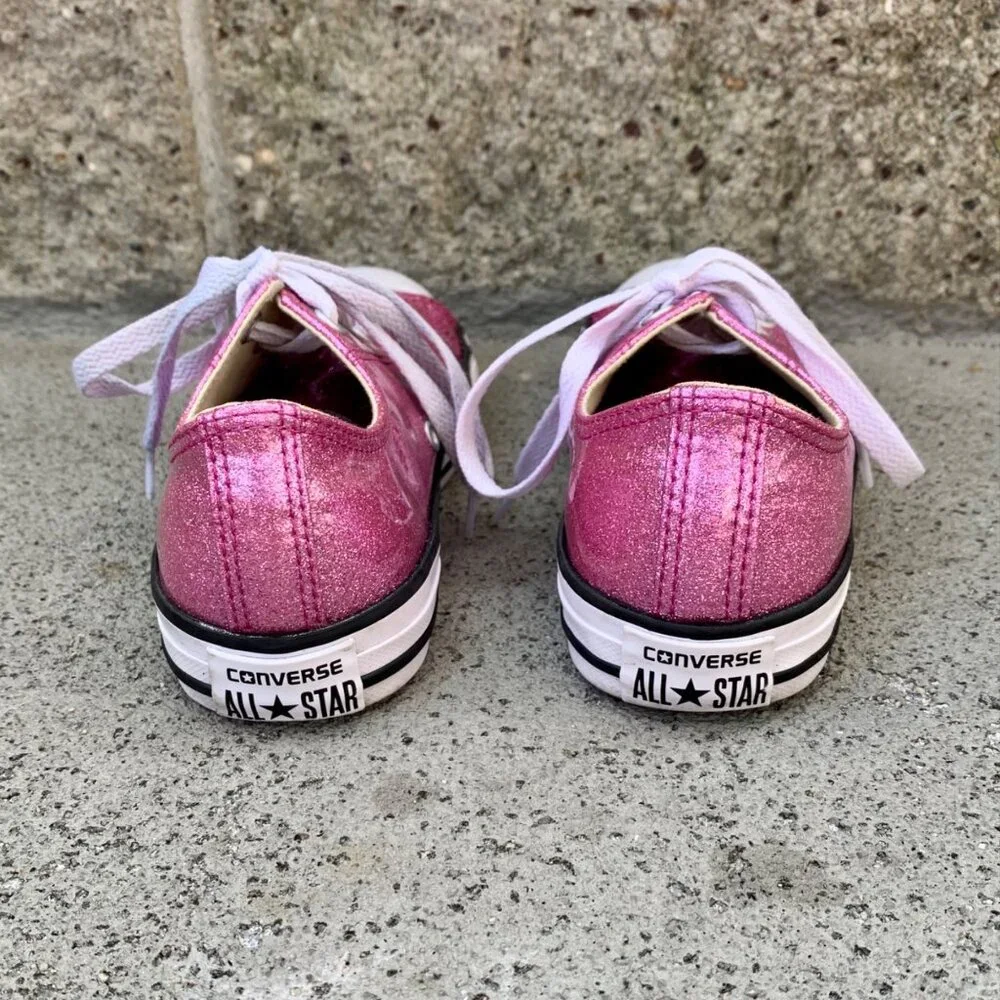 CONVERSE Pink Glitter Sneakers Girls 4.5 EU 37 Chuck Taylor All Star Shoe Shoe